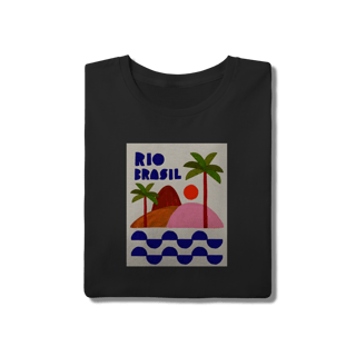 Nome do produto Camiseta Rio Brasil – Arte Tropical em Algodão Premium