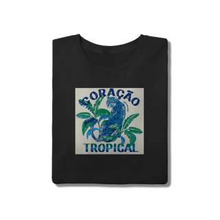 Nome do produto Camiseta Selva Azul: Coração Tropical