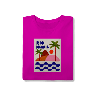Nome do produto Camiseta Rio Brasil – Arte Tropical em Algodão Premium