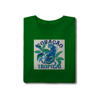 Nome do produto Camiseta Selva Azul: Coração Tropical