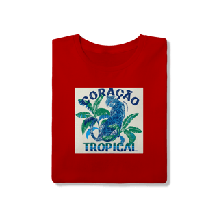 Nome do produto Camiseta Selva Azul: Coração Tropical