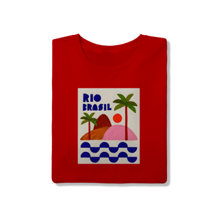 Nome do produto Camiseta Rio Brasil – Arte Tropical em Algodão Premium
