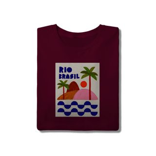 Camiseta Rio Brasil – Arte Tropical em Algodão Premium