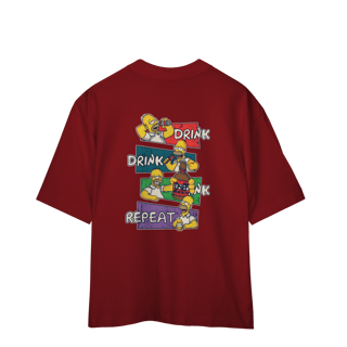 Nome do produto Camiseta oversized Homer repeat drink