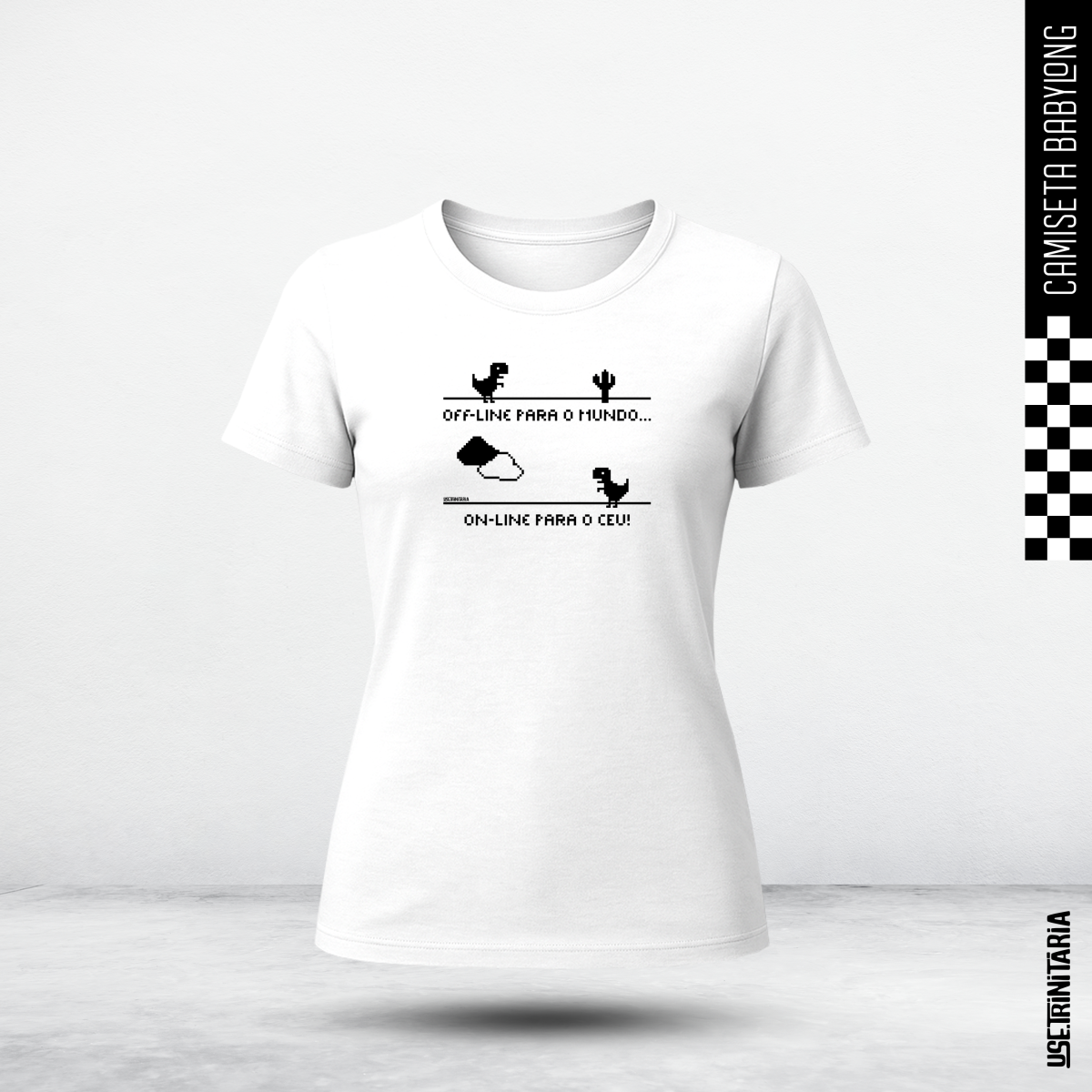 Nome do produto: Camiseta Babylong Offline para o mundo, Online para o Céu