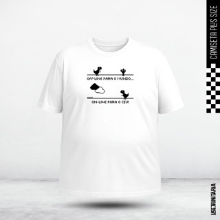 Camiseta Plus Size Offline para o mundo, Online para o Céu