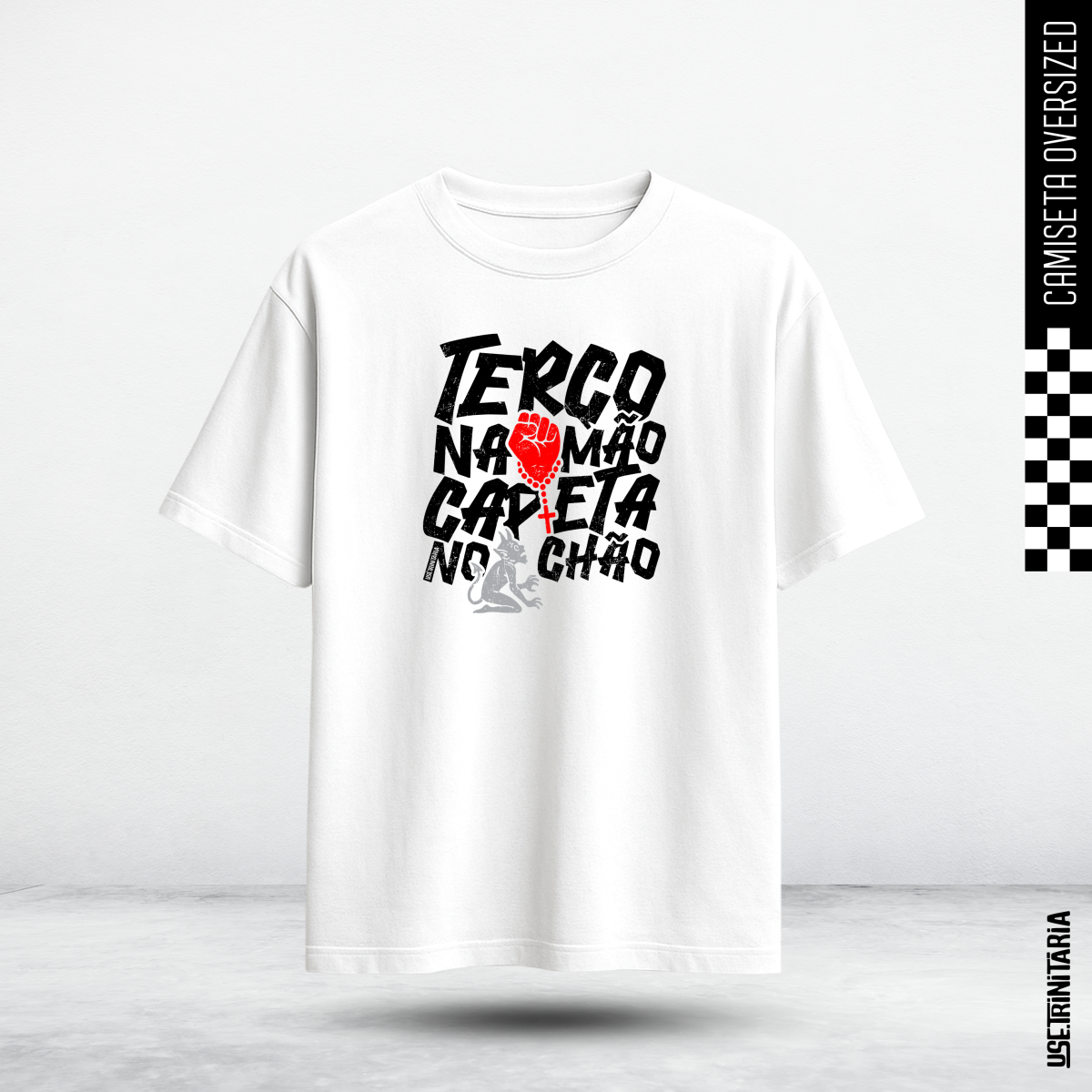 Nome do produto: Camiseta Oversized — A oração que vence