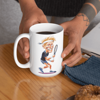 Nome do produto Caneca Tenista Caricatura | Presente Divertido para Amantes do Tênis