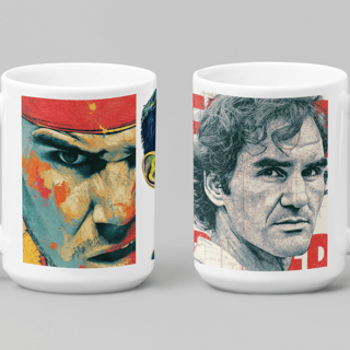Nome do produto Caneca Lendas do Tênis - Inspiração para os Verdadeiros Fãs