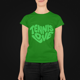 Nome do produto Camiseta Feminina Baby Long Quality – Estampa Tennis Love Retrô