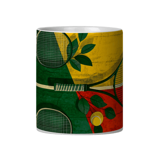 Nome do produto Caneca Raquetes e Bolas de Tênis | Arte e Estilo para Fãs do Esporte