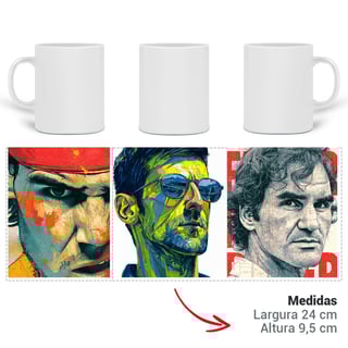Nome do produto Caneca Lendas do Tênis - Inspiração para os Verdadeiros Fãs