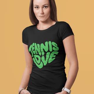 Nome do produto Camiseta Feminina Baby Long Quality – Estampa Tennis Love Retrô