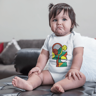 Nome do produto Body Infantil Tênis Conforto & Estilo – 100% Algodão com Estampa Exclusiva