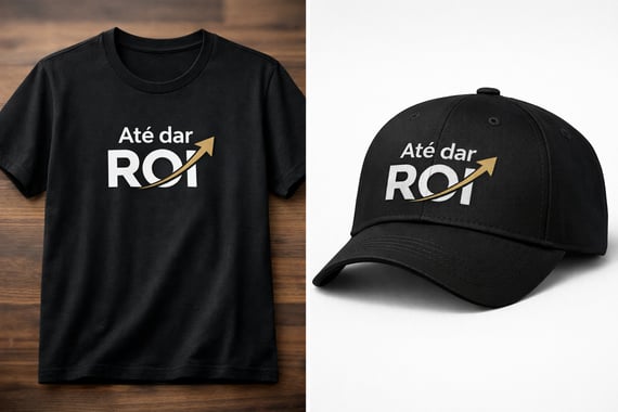 Kit Camiseta e Boné Pretos Até Dar ROI