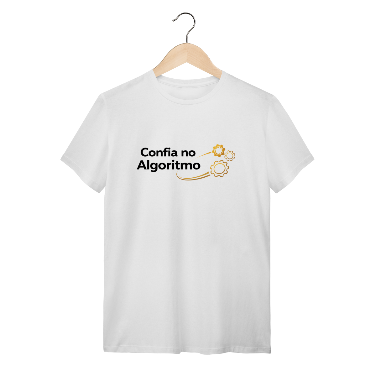 Nome do produto: Camiseta Branca Confia no Algoritmo