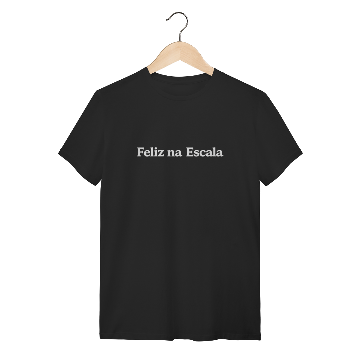 Nome do produto: Camiseta Preta Feliz na Escala
