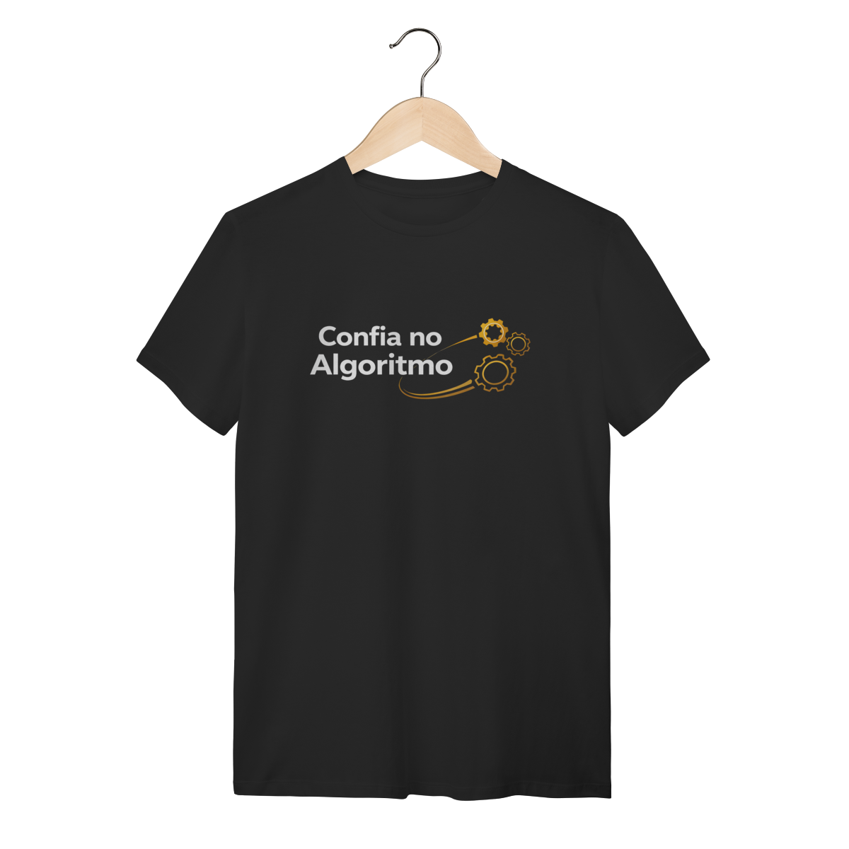 Nome do produto: Camiseta Preta Confia no Algoritmo