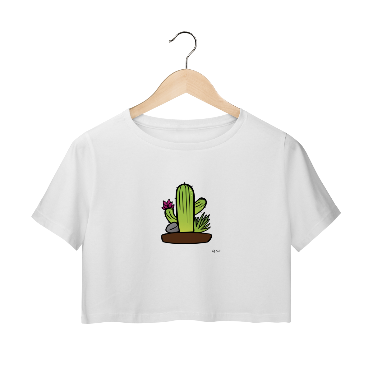 Nome do produto: T-shirt Cropped Cacto do Quintal