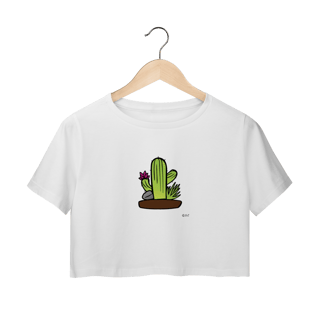 T-shirt Cropped Cacto do Quintal