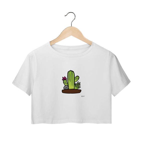 T-shirt Cropped Cacto do Quintal