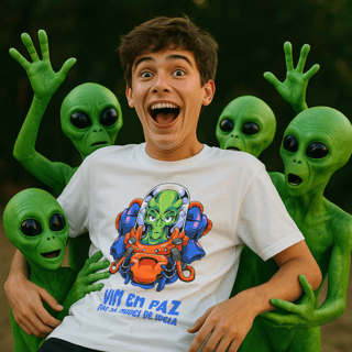 Nome do produto Camiseta Vim em paz - UFO Collection