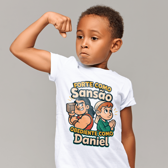 Infantil Forte como sansão, obediente como Daniel