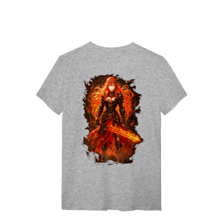 Nome do produtoCamiseta Agni – A Guerreira Escarlate | O Legado do Fogo