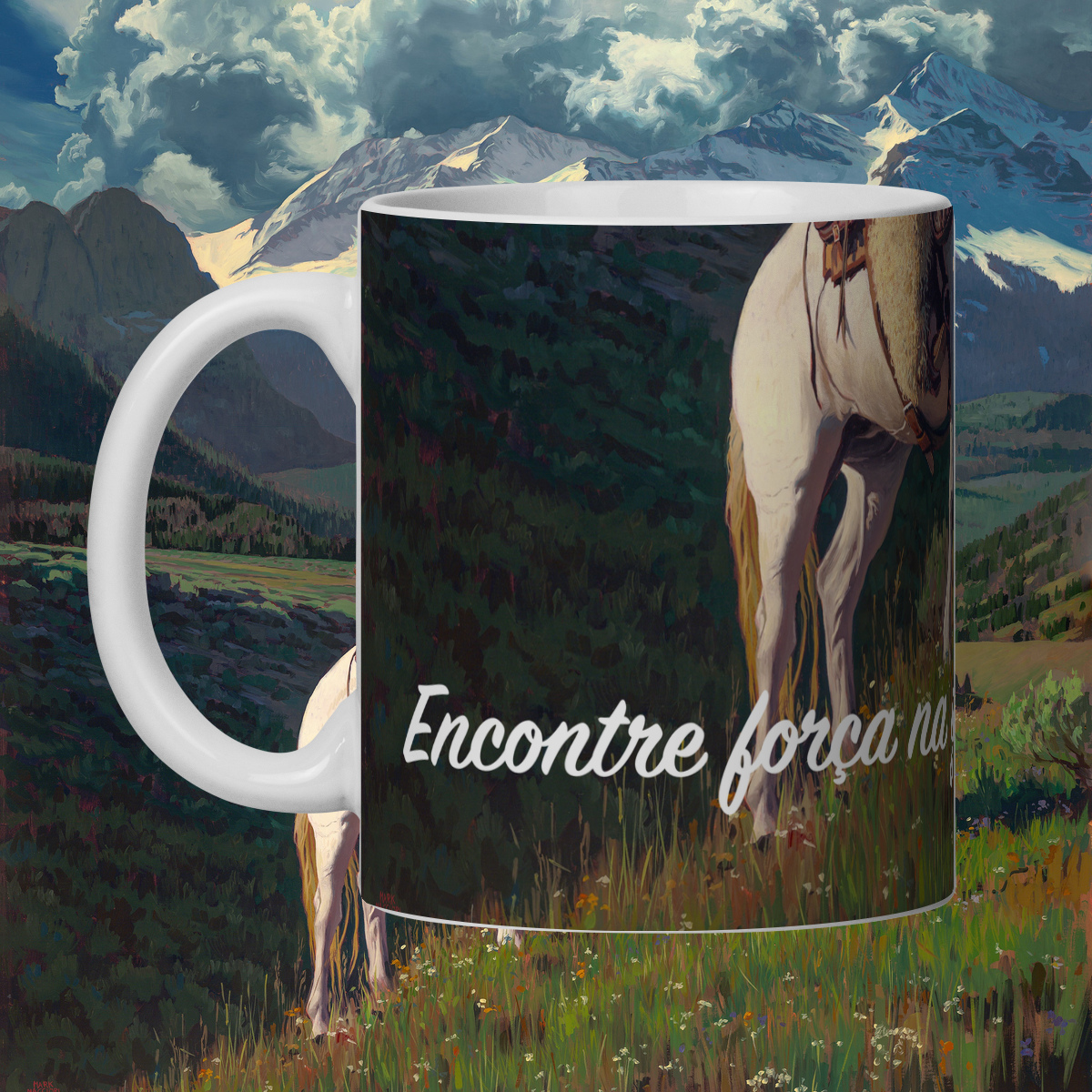 Nome do produto: Living with Mountains - Caneca