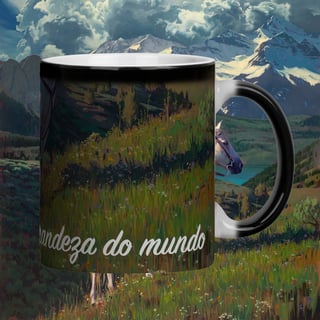 Nome do produto Living with Mountains - Caneca Mágica