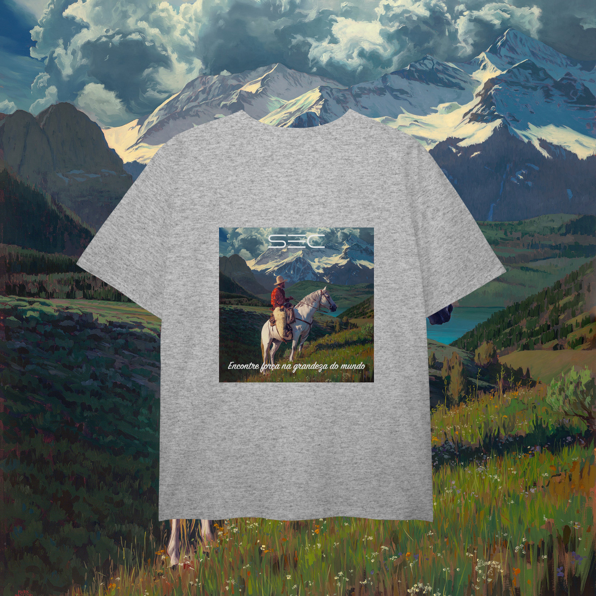 Nome do produto Living with Mountains - T-Shirt Plus Size