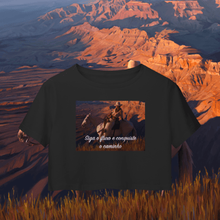 Nome do produto In the middle run a river - Camisa Cropped