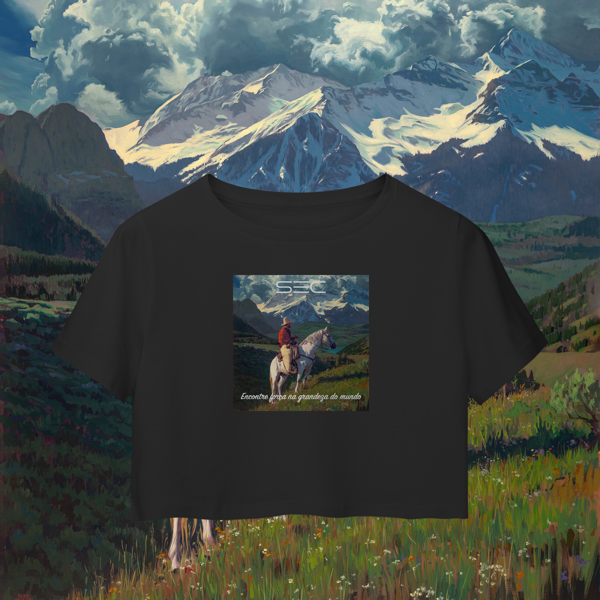 Nome do produto: Living with Mountains - Camisa Cropped