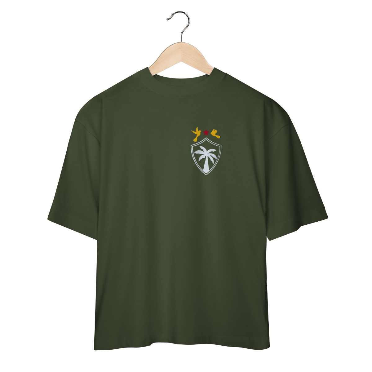 Camiseta Oversized Estampa frente e verso  - Escudo Bem-me-quer 99