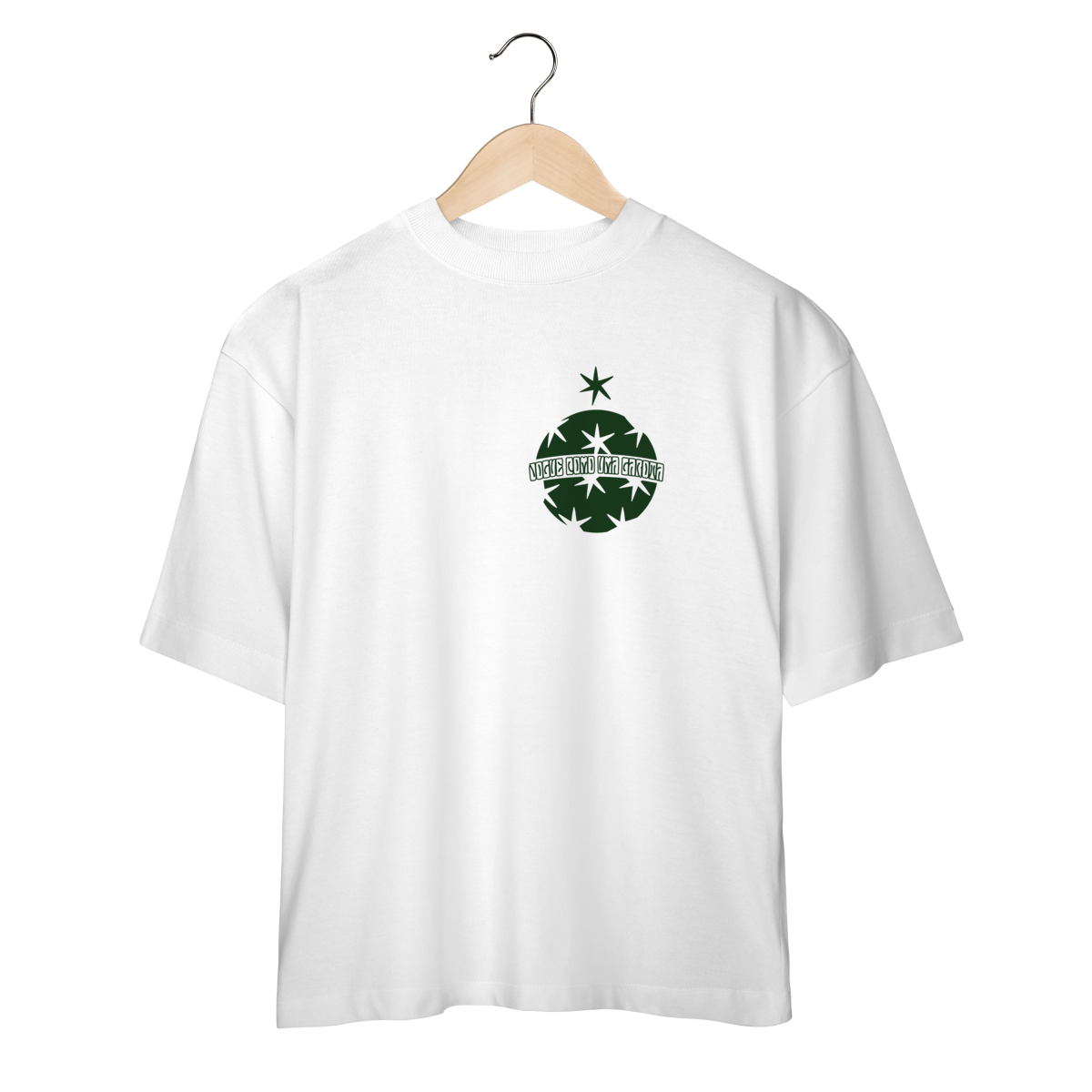 Camiseta Oversized Jogue Como uma Garota (Frente e verso) - Estampa verde escuro