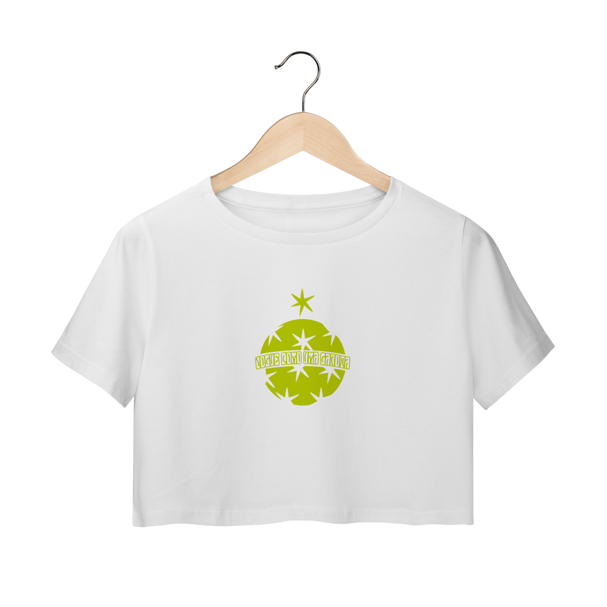 Cropped Jogue Como uma Garota - Verde-limão