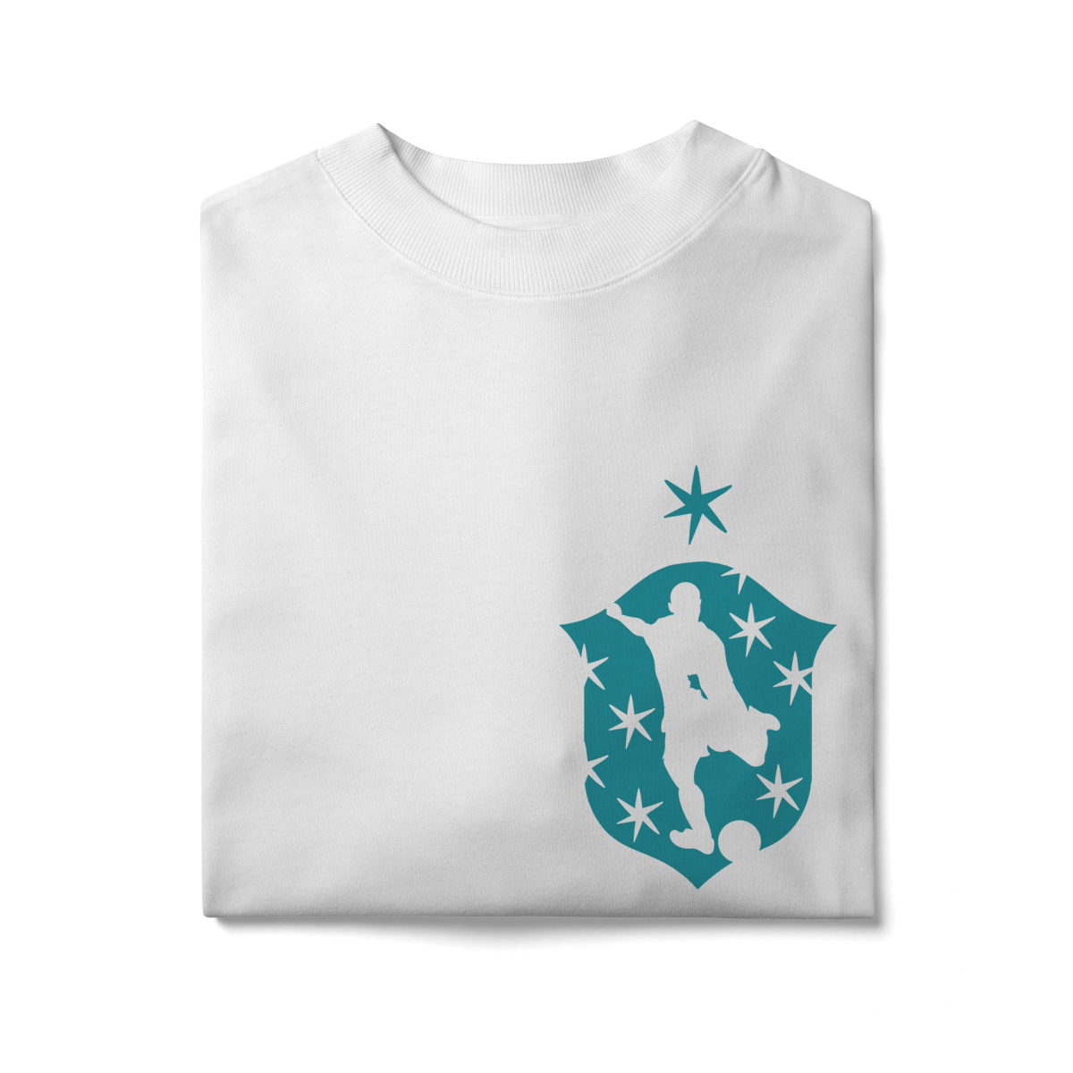 Camiseta Oversized Seleção - Frente e verso (Estampa azul)