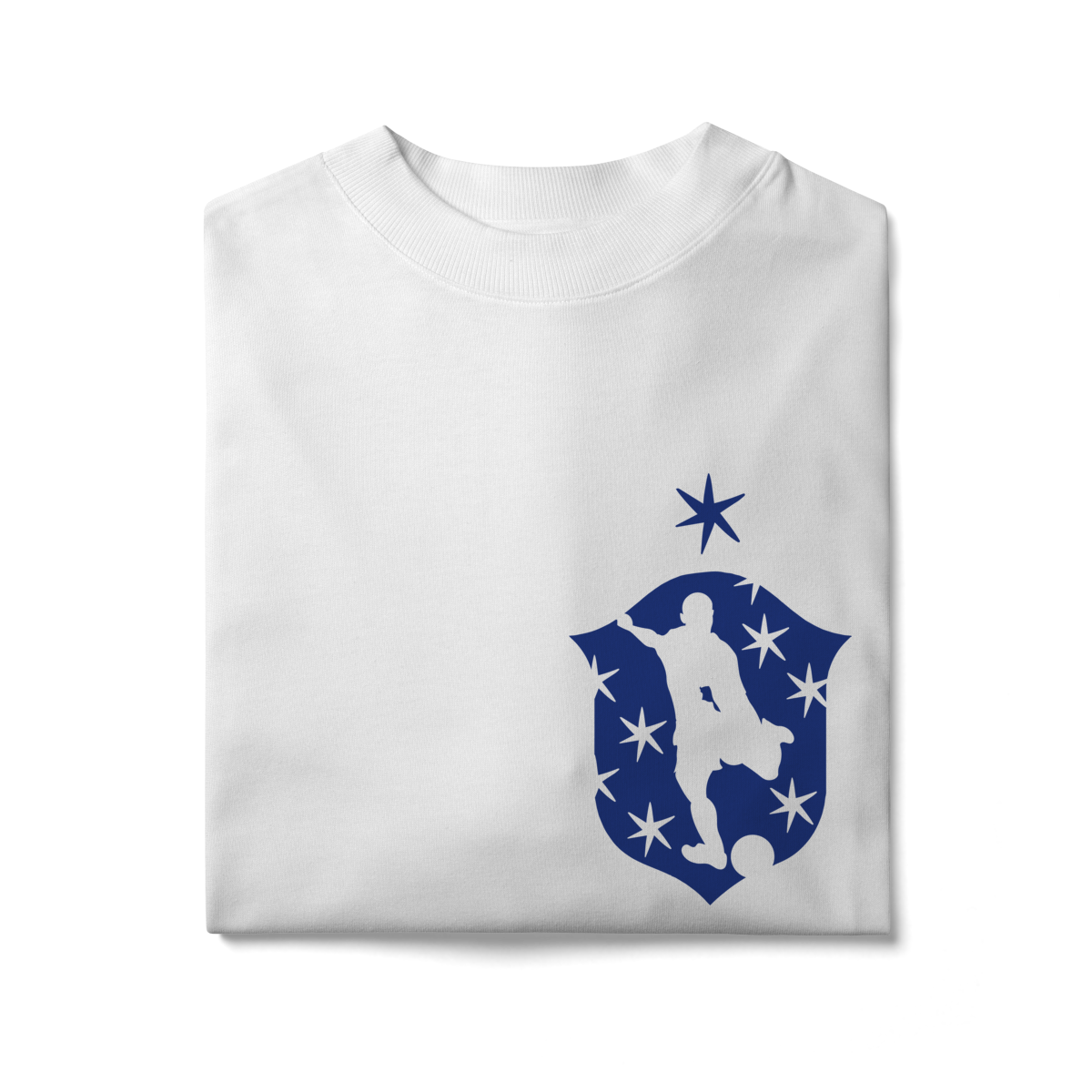 Camiseta Oversized Seleção - Frente e verso (Estampa azul escuro)