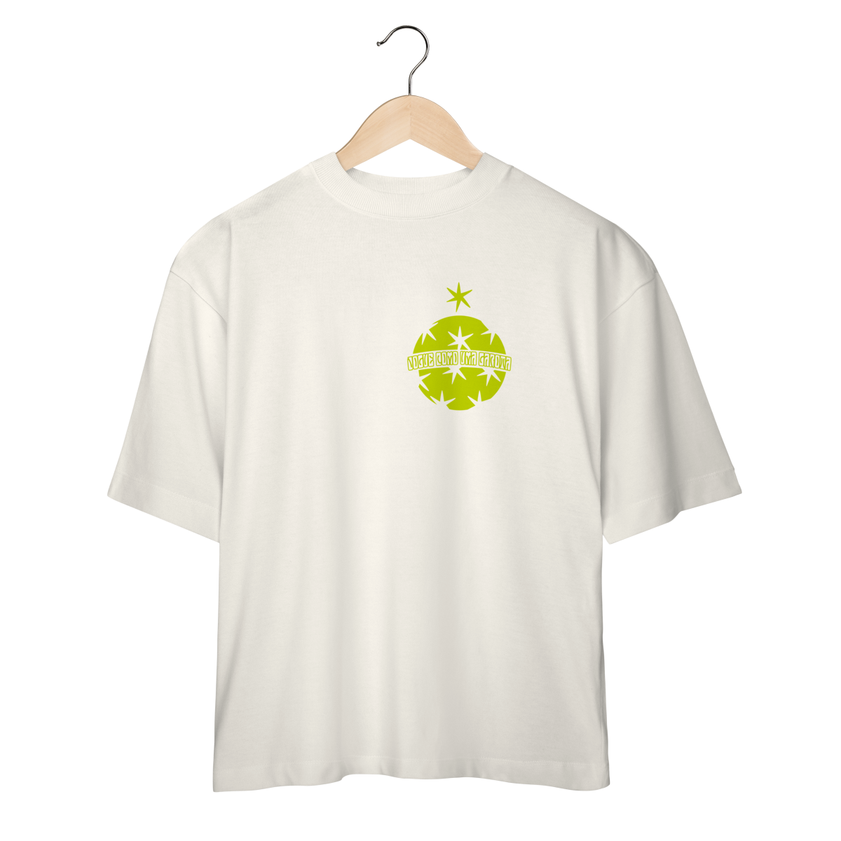 Camiseta Oversized - Jogue Como uma Garota (Estampa verde-limão)