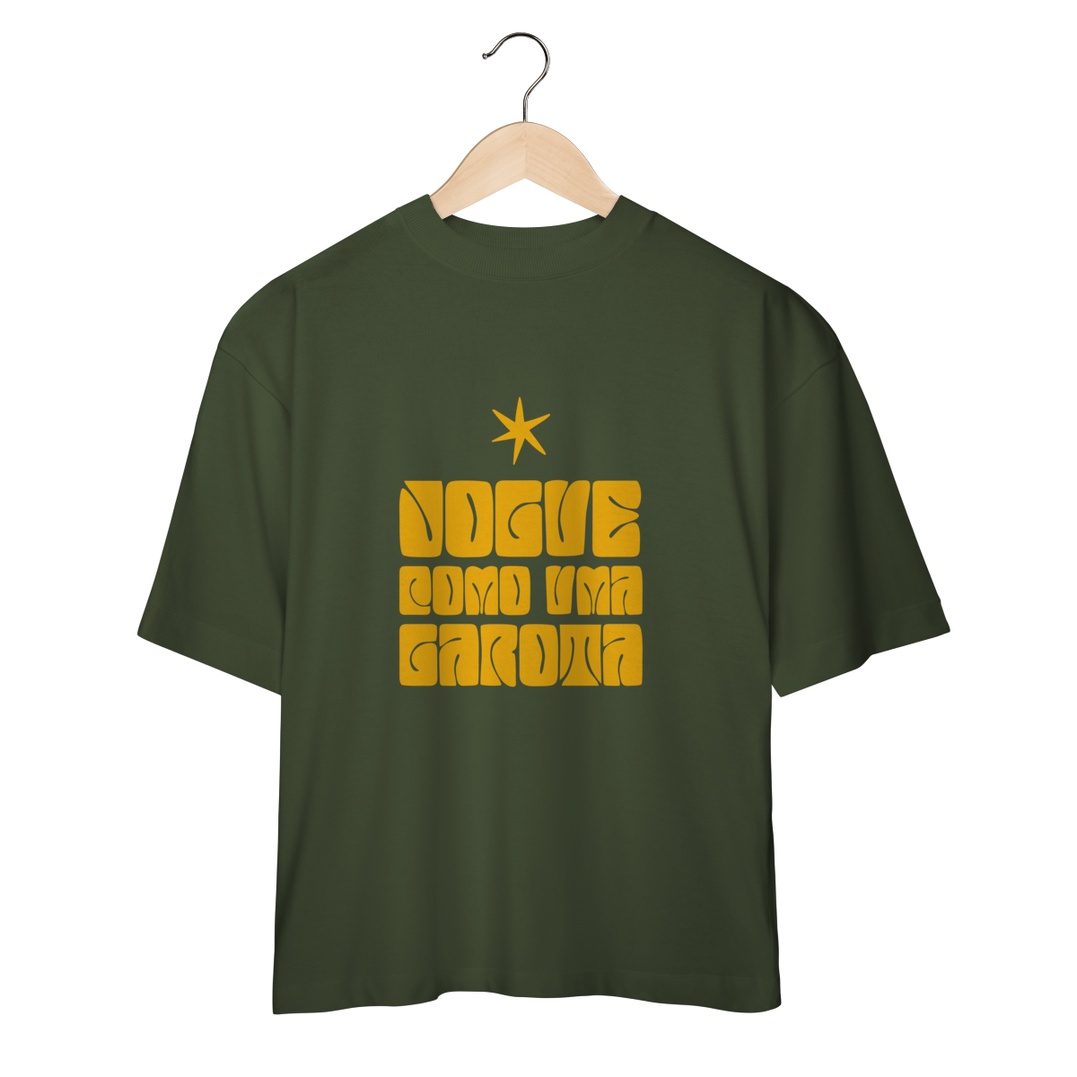 Camiseta Oversized - Jogue Como uma Garota (Estampa laranja)