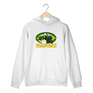 Moletom Red Dead Redemption 2 Brasil PREMIUM  | Branco e Preto | Blusa de touca e bolso frio inverno