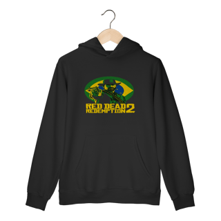 Nome do produto Moletom Red Dead Redemption 2 Brasil PREMIUM  | Branco e Preto | Blusa de touca e bolso frio inverno