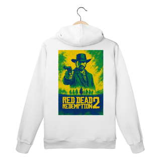 Nome do produto Moletom Red Dead Redemption 2 Brasil PREMIUM  | Branco e Preto | Blusa de touca e bolso frio inverno