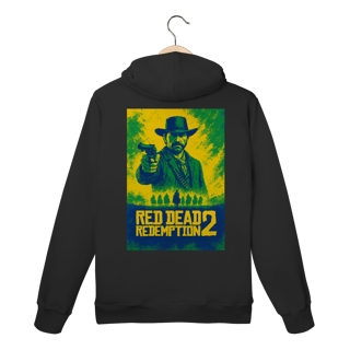 Nome do produto Moletom Red Dead Redemption 2 Brasil PREMIUM  | Branco e Preto | Blusa de touca e bolso frio inverno