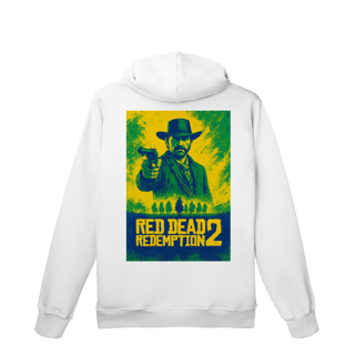 Nome do produto Moletom Red Dead Redemption 2 Brasil PREMIUM  | Branco e Preto | Blusa de touca e bolso frio inverno