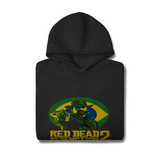 Nome do produto Moletom Red Dead Redemption 2 Brasil PREMIUM  | Branco e Preto | Blusa de touca e bolso frio inverno