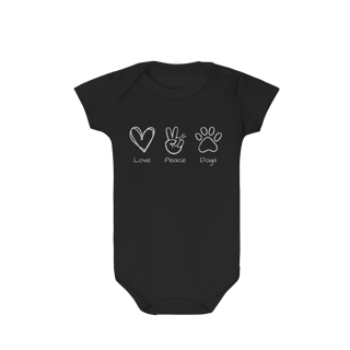 Nome do produto Body - Love, Peace, Dogs