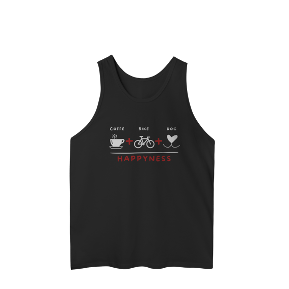 Regata Masculina Quality - Coffee + Bike + Dog = Hapyness