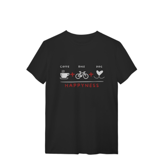 T-Shirt Quality - Coffee + Bike + Dog = Hapyness