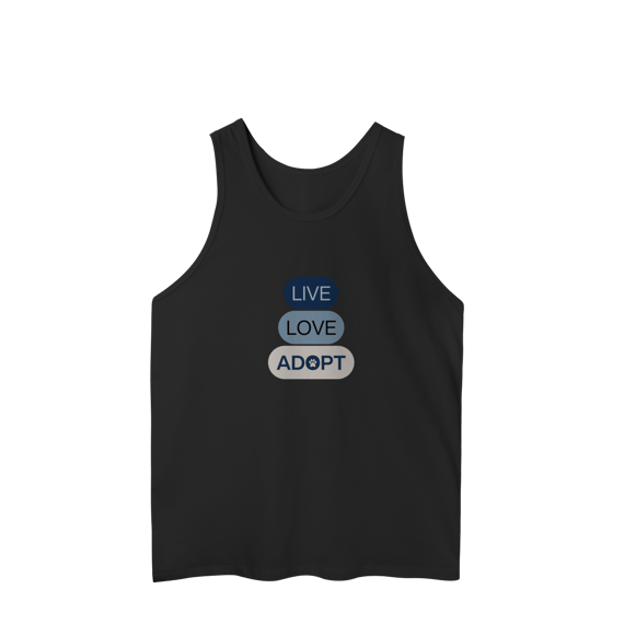 Regata Masculina Quality - Live, Love, Adopt Blue